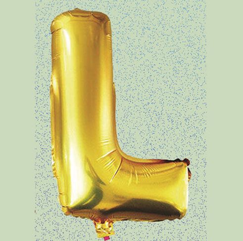 32" GOLD FOIL BALLOON “L“ reg $2.99