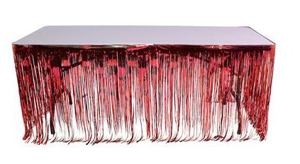 144’’ X 30’’ METALLIC FRINGE TABLE SKIRT