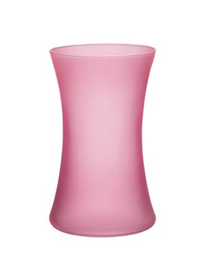 8"h x 4.75" GLASS GATHERING VASE -  Matte Blush Rose