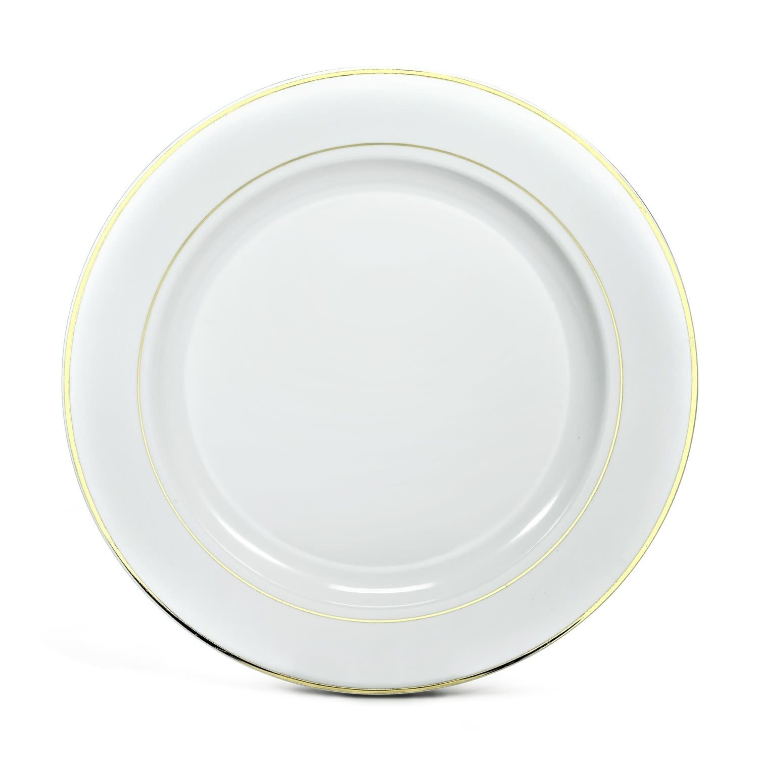 12’’ WHITE/GOLD LINE CHARGER PLATE, reg $1.99