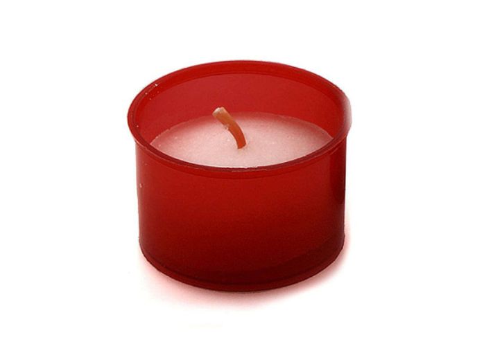 VOTIVE CANDLE RED PLASTIC 126 PIECES/CARTON