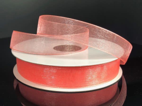 CHIFFON RIBBON 5/8"" x 25 YD. CORAL