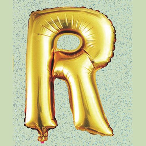 32" GOLD FOIL BALLOON “R“ reg $2.99