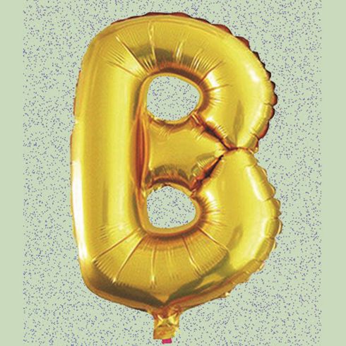 32" GOLD  FOIL BALLOON “B”  GOLD reg $2.99