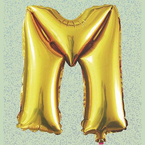 32" GOLD  FOIL BALLOON “M“ reg $2.99