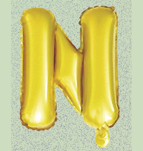 32" GOLD FOIL BALLOON “N“ reg $2.99