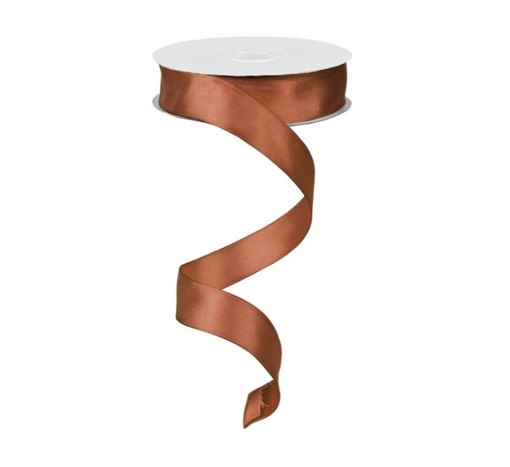 7/8""X10YD DBL FACE SATINW/WIRE,BROWN REG $2.99