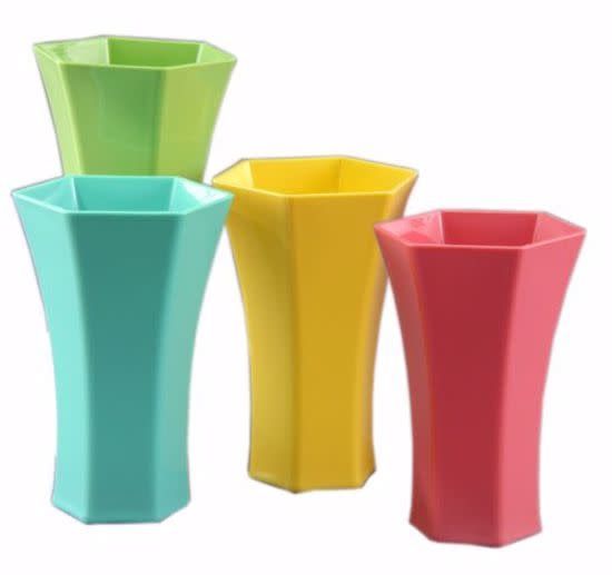 8.25"h x 5.5" PLASTIC ROSE VASE PARADISE ASSORTMENT