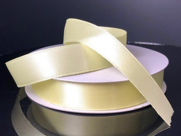 SILKY DOUBLE FACE SATIN NON WIRED EDGE 5/8"" x 25 YD YELLOW