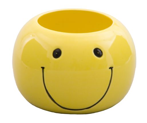 4"H X 3.5" Happy Face Round Bowl