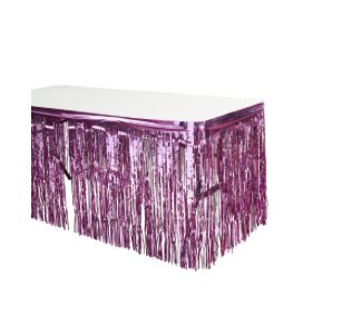 3X8’ METALLIC PINK TABLE SKIRT