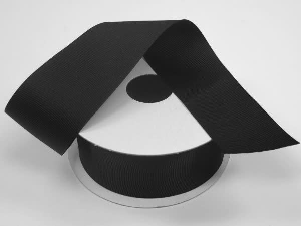 SOLID GROSGRAIN NON WIRED EDGE 5/8"" x 25 YD BLACK
