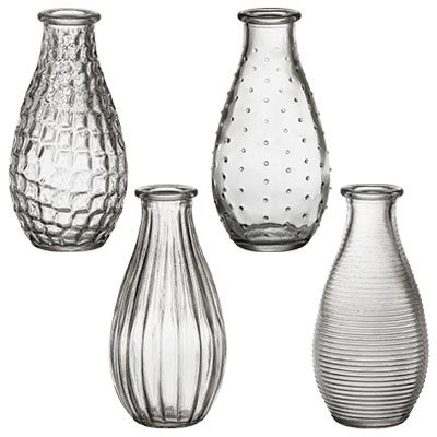 5.5" GLASS BUD VASE Cafe Collection - Crystal