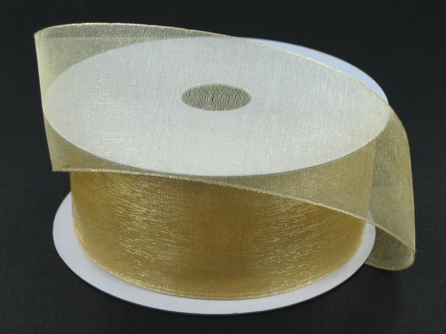 #9, 25 YARDS LIGHT GOLD CHIFFON RIBBON