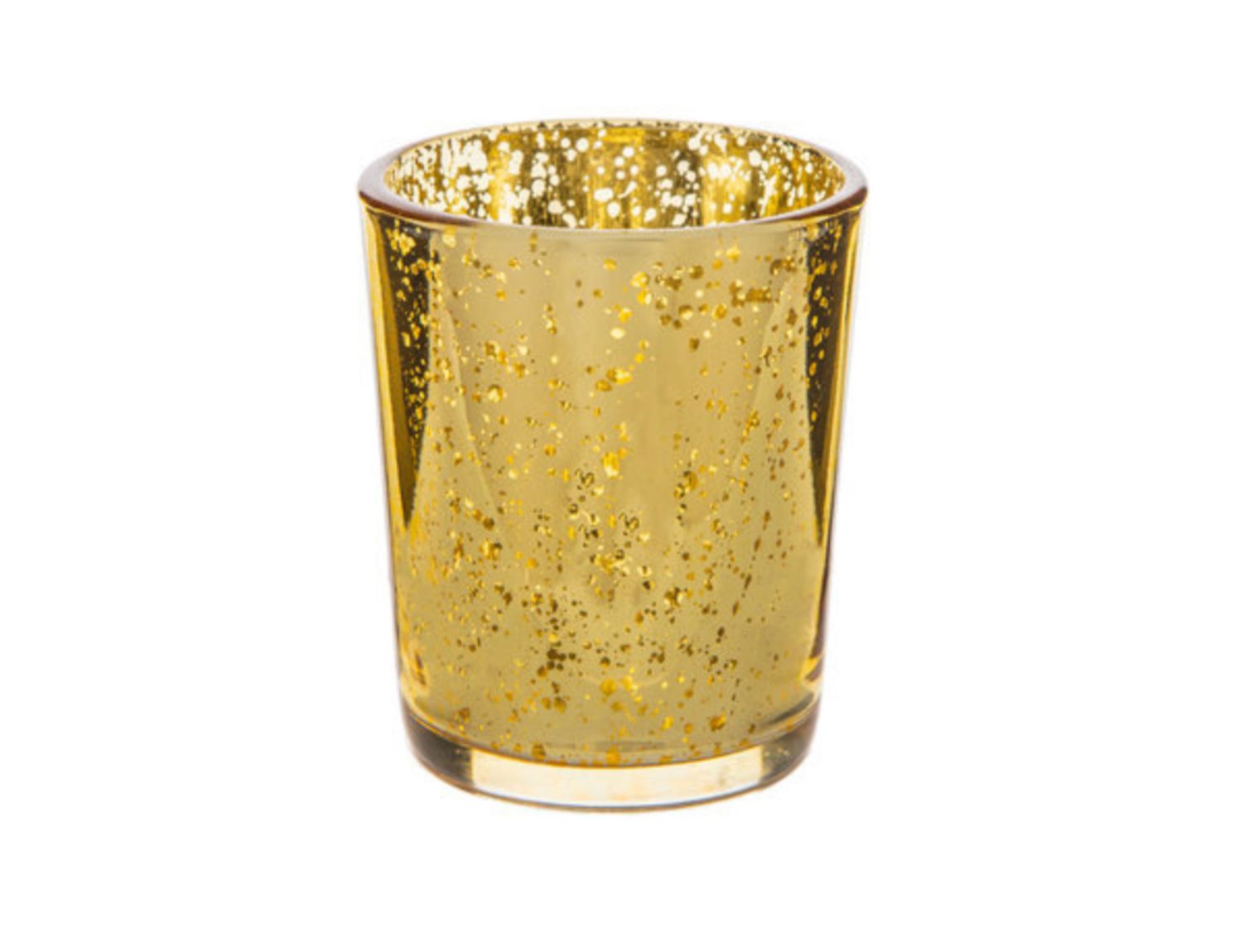 2" ROUND GOLD MERCURY VOTIVE WITH CANDLE