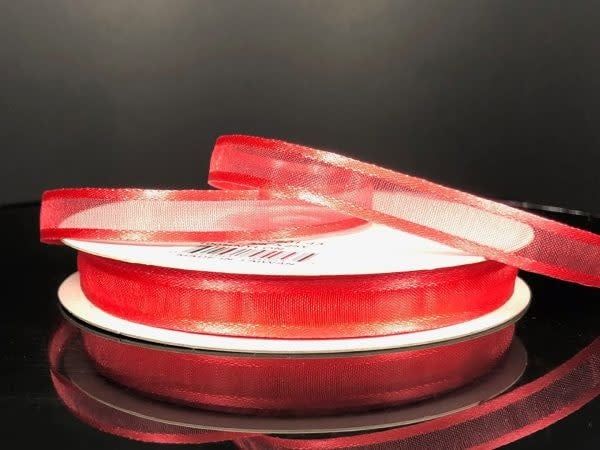 SHEER CHIFFON RIBBON SATIN EDGE 3/8"" x 25 YDMELON