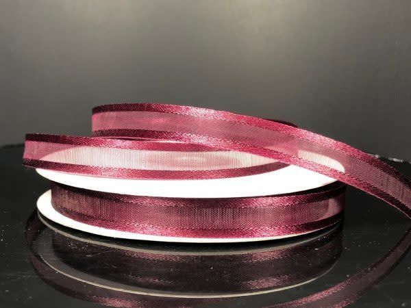 SHEER CHIFFON RIBBON SATIN EDGE 3/8"" x 25 YDBURGUNDY