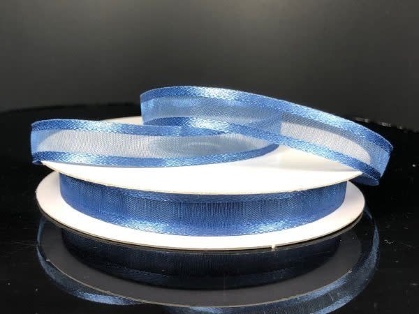 WILLIAMSBURG BLUE SHEER CHIFFON RIBBON SATIN EDGE 3/8" x 25 YD