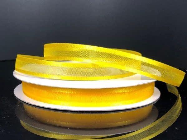SHEER CHIFFON RIBBON SATIN EDGE 3/8"" x 25 YDSUNFLOWER