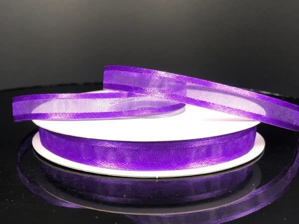 SHEER CHIFFON RIBBON SATIN EDGE 3/8"" x 25 YDGRAPE