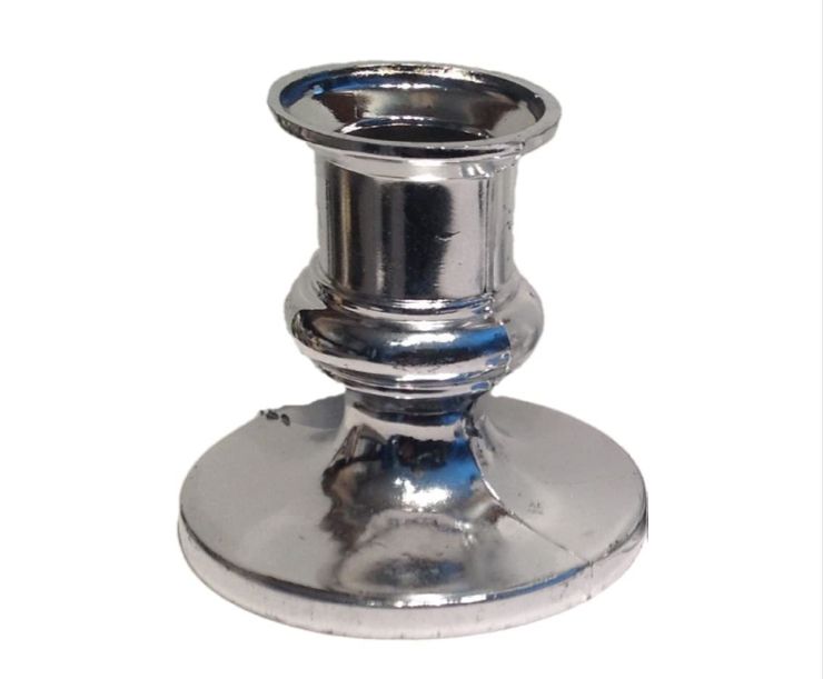 2.5in. SILVER ACRYLIC CANDLE HOLDER (12 PER PACK)