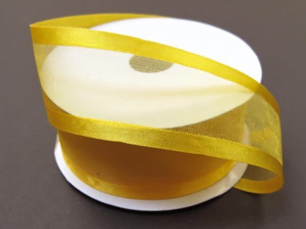 SHEER CHIFFON RIBBON SATIN EDGE 1.5"" x 25 YD SUNFLOWER
