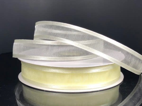 SHEER CHIFFON RIBBON SATIN EDGE 5/8"" x 25 YD EGGSHELL