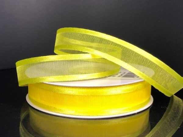 SHEER CHIFFON RIBBON SATIN EDGE 5/8"" x 25 YD DAFFODIL
