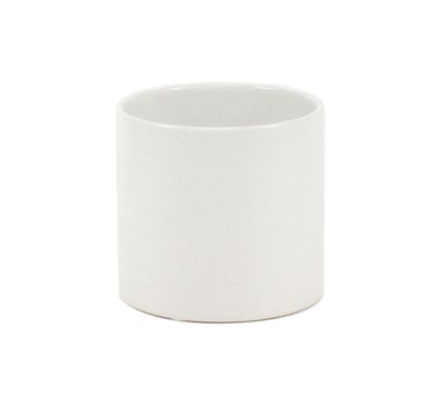 5.5"h x 6" MATTE WHITE CERAMIC CYLINDER VASE PLANTER