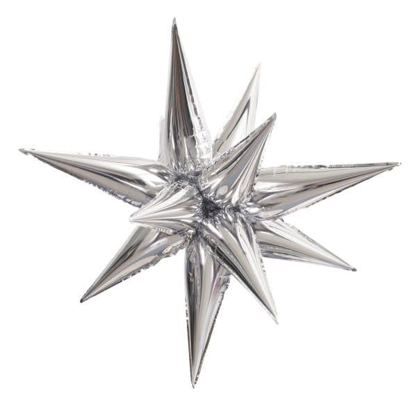 JUMBO 3D SILVER STAR BALLOON 39.37"