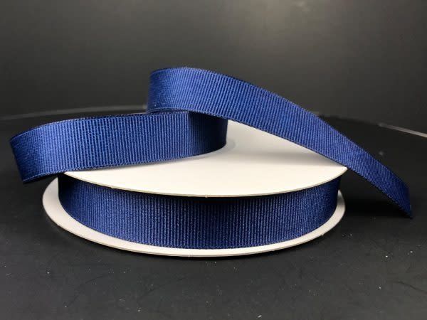 SOLID GROSGRAIN NON WIRED EDGE 5/8"" x 25 YD NAVY BLUE