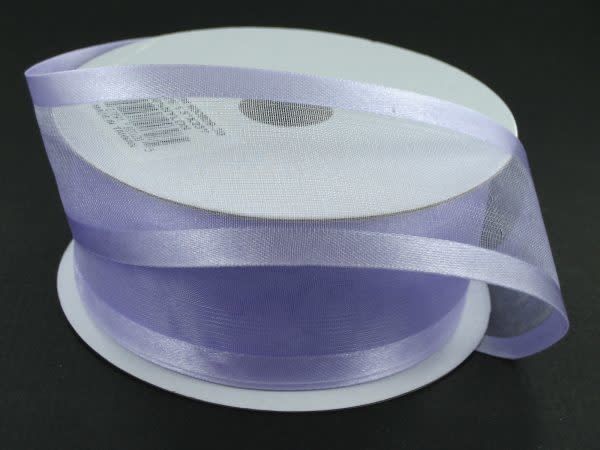 SHEER CHIFFON RIBBON SATIN EDGE 1.5"" x 25 YD LAVENDER