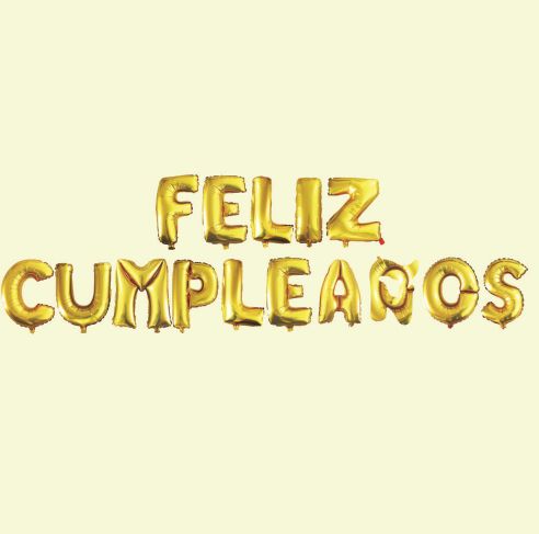 “FELIS CUMPLEANOS” GOLD I SET FOIL BALLOONS reg $5.99