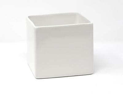 5”X5”X5” SQUARE GLOSSY WHITE CUBE