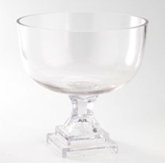 H:16.5" D:8.5” GLASS PEDESTAL VASE