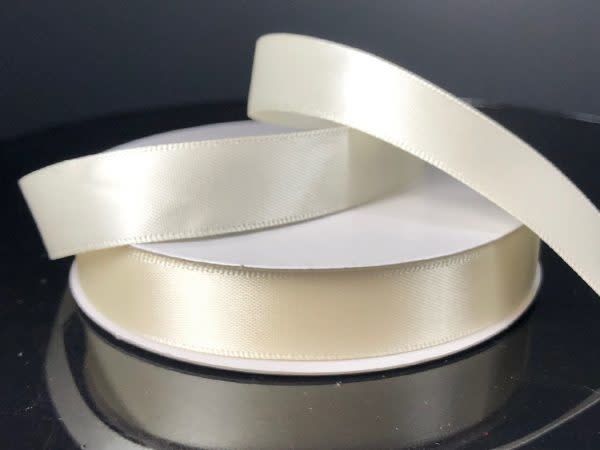 SILKY DOUBLE FACE SATIN NON WIRED EDGE 5/8"" x 25 YD IVORY