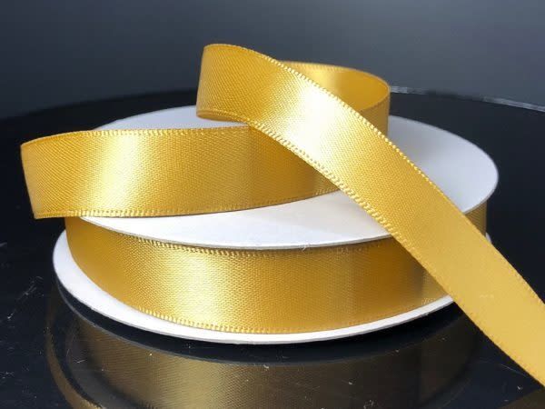 SILKY DOUBLE FACE SATIN NON WIRED EDGE 5/8"" x 25 YD OLD GOLD