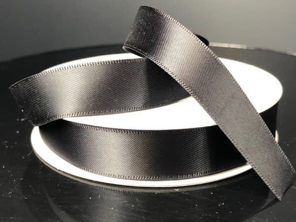 SILKY DOUBLE FACE SATIN NON WIRED EDGE 5/8"" x 25 YD BLACK