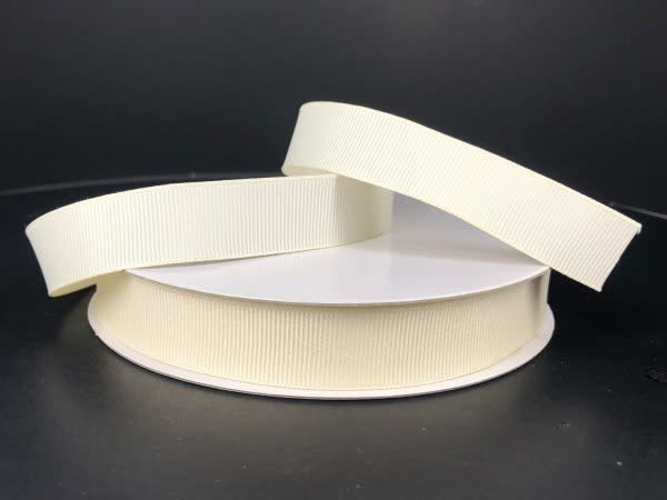 SOLID GROSGRAIN NON WIRED EDGE 5/8"" x 25 YD IVORY
