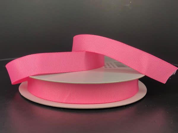 SOLID GROSGRAIN NON WIRED EDGE 5/8"" x 25 YD HOT PINK