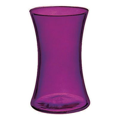 8"h x 4.75" GLASS GATHERING VASE -  Purple