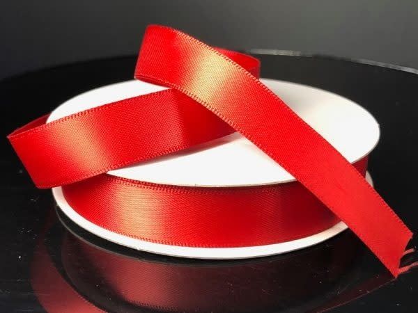 SILKY DOUBLE FACE SATIN NON WIRED EDGE 5/8"" x 25 YD RED