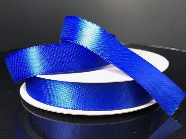 SILKY DOUBLE FACE SATIN NON WIRED EDGE 5/8"" x 25 YD ROYAL BLUE