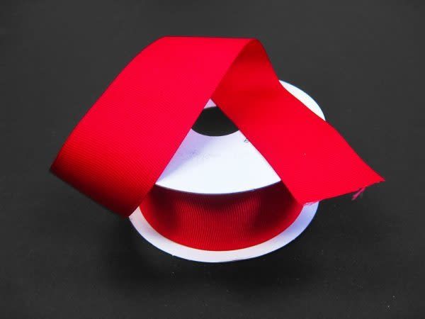 SOLID GROSGRAIN NON WIRED EDGE 1.5"" x 25 YD RED