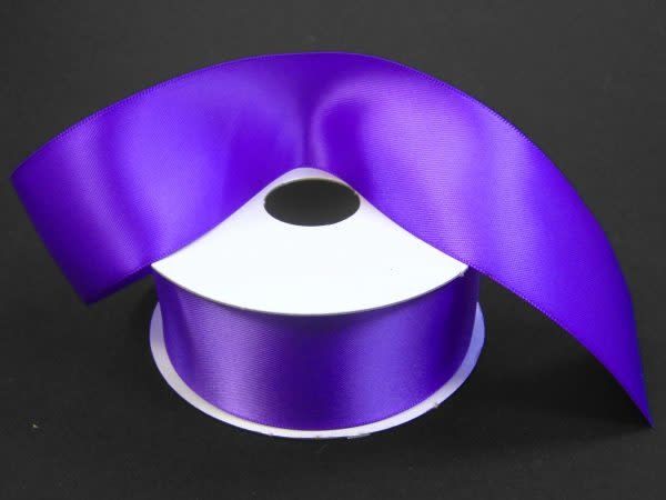 SILKY DOUBLE FACE SATIN NON WIRED EDGE 1.5"" x 25 YD PURPLE