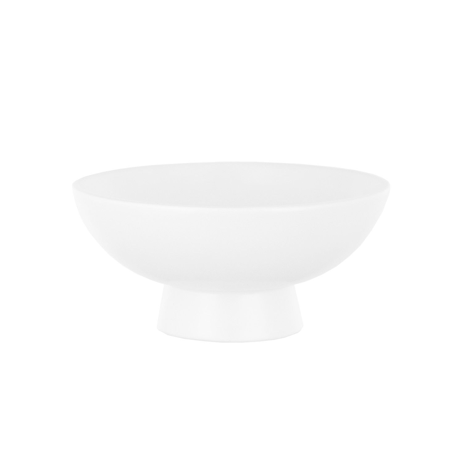 3”H X 6”D WHITE DEMI CERAMIC FOOTED COMPOTE BOWL
