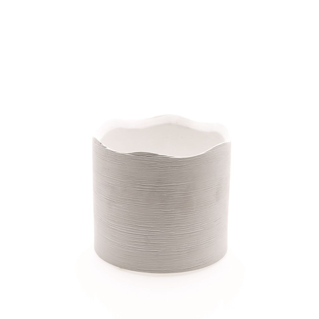 6.5'' x 6”H WHITE CERAMIC DELPHI POT