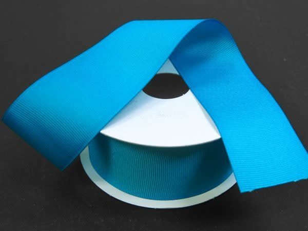 SOLID GROSGRAIN NON WIRED EDGE 1.5"" x 25 YD TURQUOISE