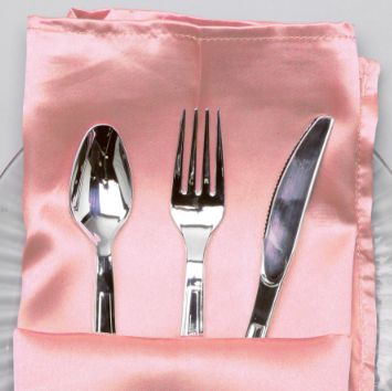 20" x 20" BLUSH SATIN NAPKINS, 6 PCS, reg $7.99