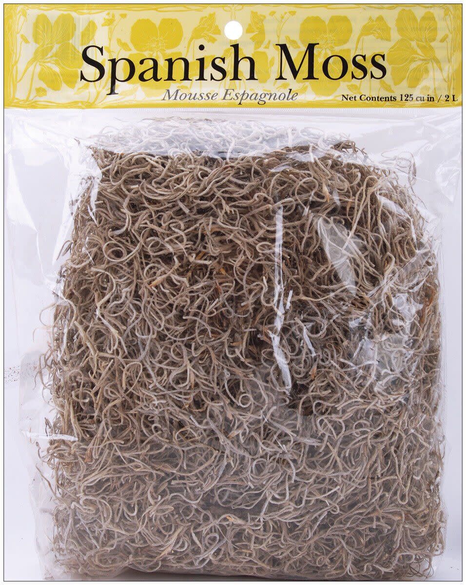 Spanish Moss - Natural Bagged WFSM04 125 Cubic Inch Bag (approx. 4 oz)